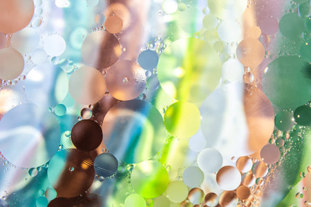 Colorful background. Drops of oil in water