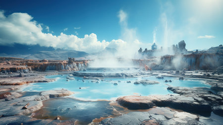 Hveravellir is a geothermal area in Iceland, Europeの素材