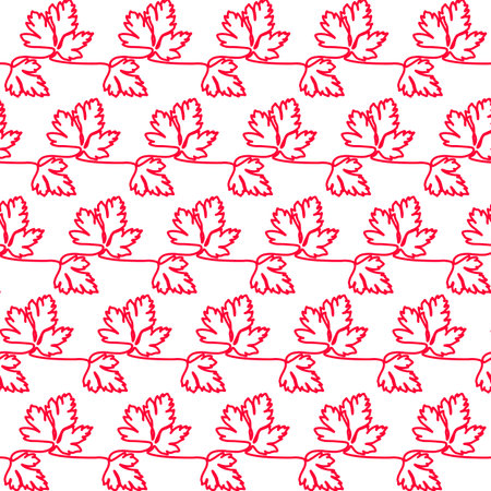 parsley outline garden background black white background pattern kitchen shop greenery grass vegetable garden redのイラスト素材