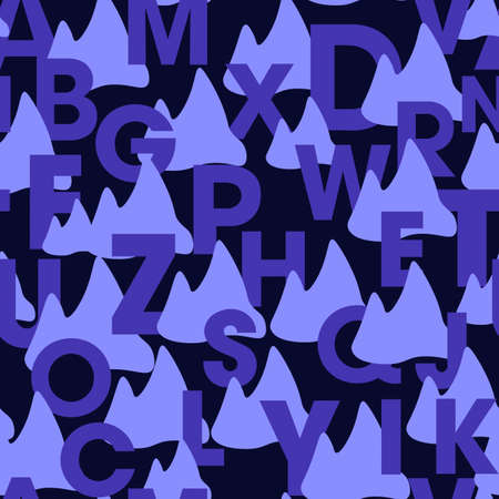 background with letters universal stylish adult children male female blue mountainのイラスト素材