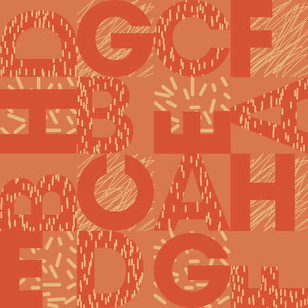 letters with different slants school alphabet and strokes red coralのイラスト素材