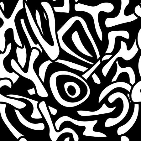 abstract background pattern black white outline modern fashion stylish designer fresh shapes stylizedのイラスト素材