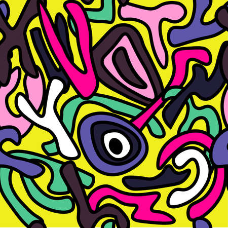 abstract background pattern pink green blue outline modern fashion stylish designer fresh shapes stylizedのイラスト素材