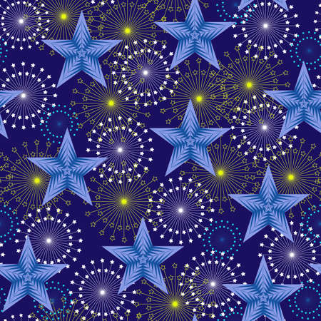 beautiful modern postcard for the holiday May 9 victory day with a star salute low poly St. George ribbon seamless patternのイラスト素材