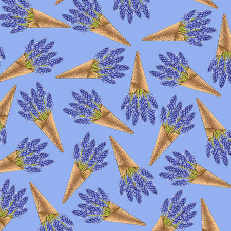 Refreshing dessert of purple flowersの写真素材