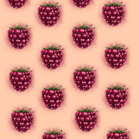 Berry raspberry set for label, package and other designs. Realistic 3d illustration.の写真素材
