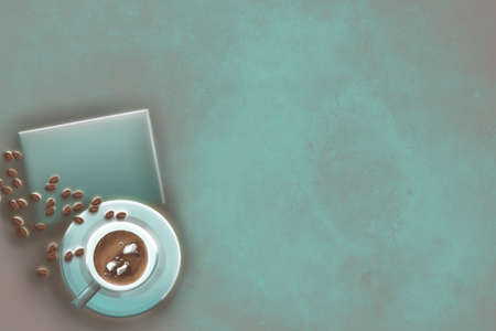 Coffee cup and coffee beans. Korean drinkの写真素材