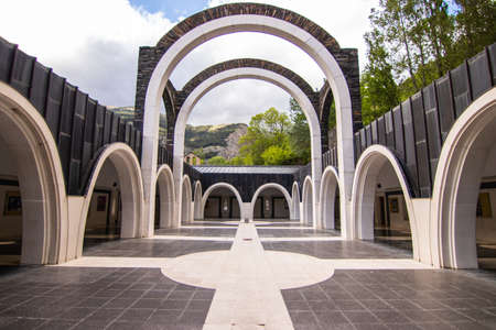 Basilica Sanctuary of Meritxell, located in the parish of Canillo, Andorra. It is the most religious temple in Andorra.のeditorial素材