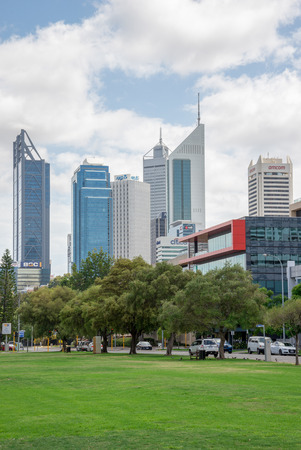 Perth city view from Langley park Western Australiaのeditorial素材