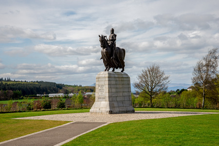 Statue of Robert the Bruce at the Bannockburn battlefield, Scotlandの写真素材