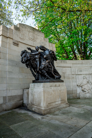 Anglo-Belgian Memorial at Victoria Embankment of Thames river in London, Great Britainのeditorial素材