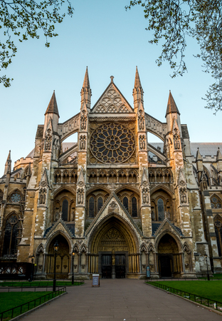 Front entrance to St Margaret's Church in Parliament Square, Londonのeditorial素材