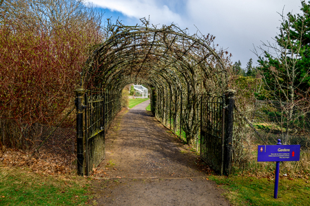 Arched entrance to gardens in Balmoral Castle, Aberdeenshire, Scotlandのeditorial素材