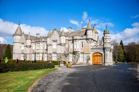 Balmoral Castle view from back side, Aberdeenshire,  Scotlandのeditorial素材