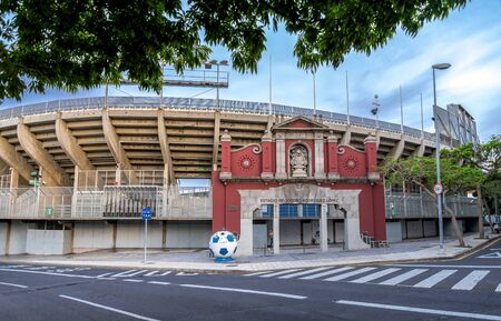 Stadium entrance of Estadio Heliodoro Rodriguez Lopez in Santa Cruz de Tenerife, Canary Islands, Spainのeditorial素材