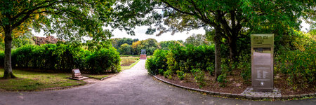 An entrance to North Sea memorial and rose garden in Hazlehead park, Aberdeen, Scotlandのeditorial素材