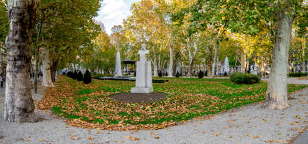 Mountain range and city view from Veceslav Holjevac monument, Zagreb, Croatiaのeditorial素材