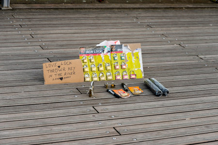 A view to Saint-Michel bridge and Seine river in Paris city centre, Franceのeditorial素材
