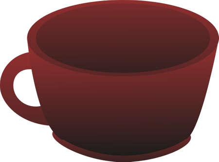 Cup with handle in red and black gradientのイラスト素材