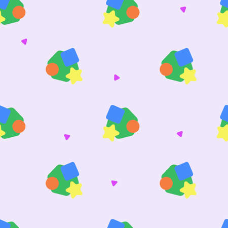 Pattern with geometric shapes on a pink backgroundのイラスト素材
