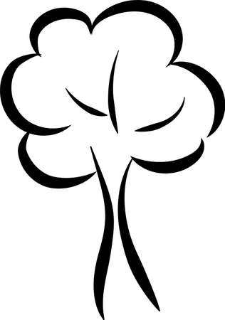 one simple tree in black and whiteのイラスト素材