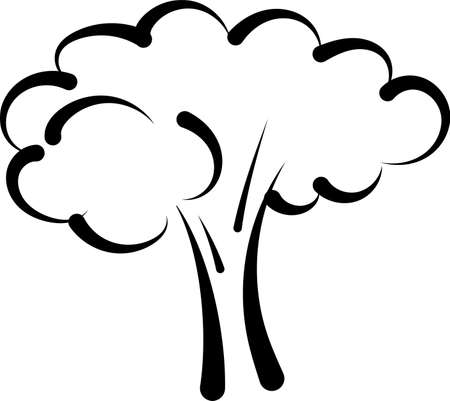 one simple tree in black and whiteのイラスト素材