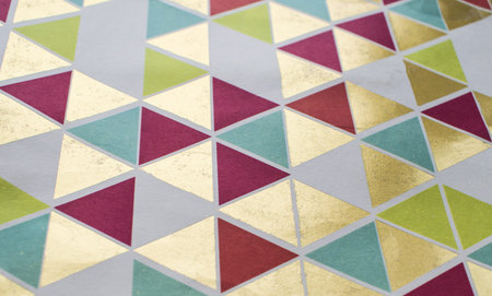 Colorful geometric pattern background. Triangle print design.