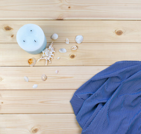 A variety of shells from the seas, rivers, lakes and oceans with fabric in fine strip. For...