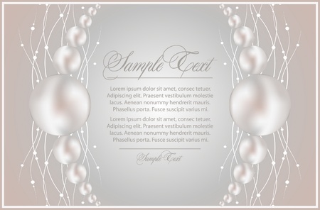 background with realistic vector pearlsのイラスト素材
