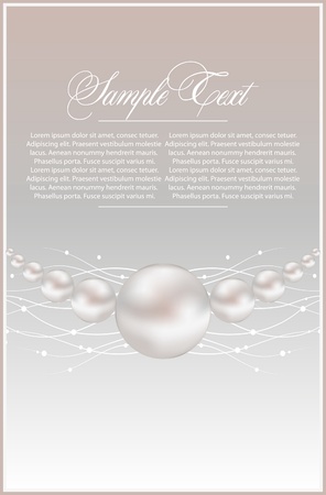 background with realistic vector pearlsのイラスト素材