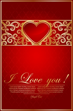 floral valentine cardのイラスト素材