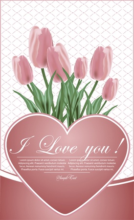 floral background for decoration with Tulipのイラスト素材