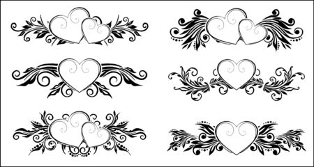 decorative floral elementsのイラスト素材