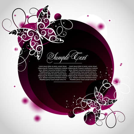 floral background with stylized  butterflyのイラスト素材