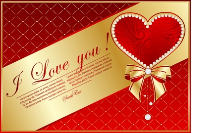 Abstract red card with heartのイラスト素材