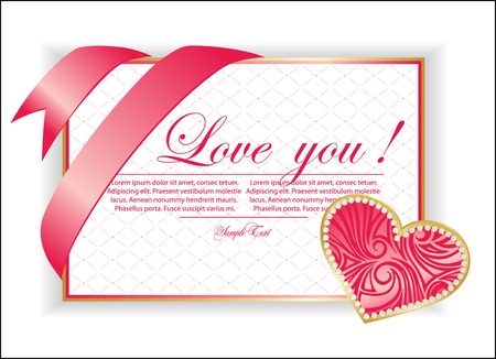 valentine illustration with heartsのイラスト素材