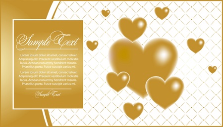 abstract vector with gold heartsのイラスト素材