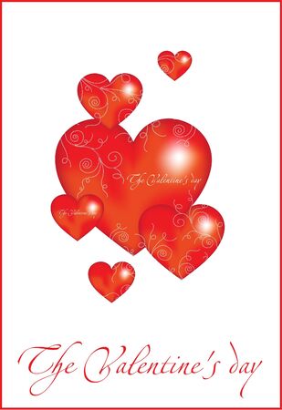 decorative red heartsのイラスト素材