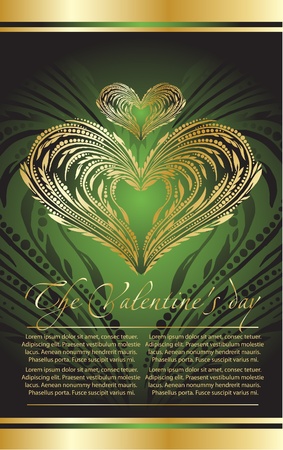 decorative green heartのイラスト素材