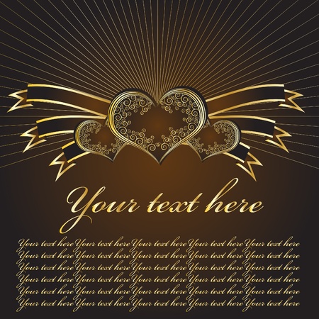 Brown hearts with tapesのイラスト素材
