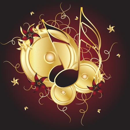 Gold notes on a claret backgroundのイラスト素材