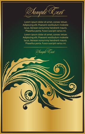 green floral greeting card  のイラスト素材