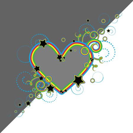  heart with starsのイラスト素材
