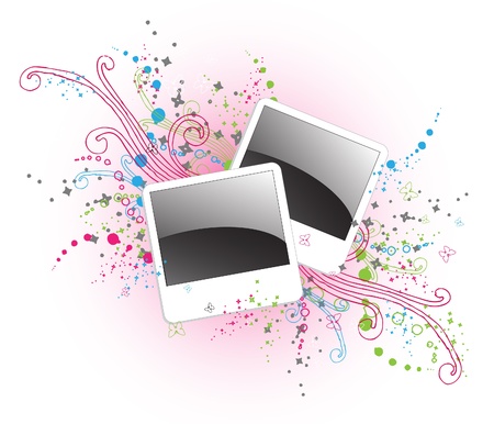  frame with a flower backgroundのイラスト素材