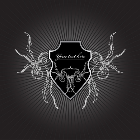 Retro black shield part 1のイラスト素材