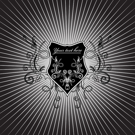 Retro black shield part 3のイラスト素材