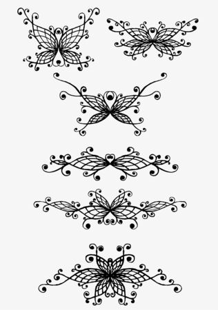 Symmetric black patterns のイラスト素材