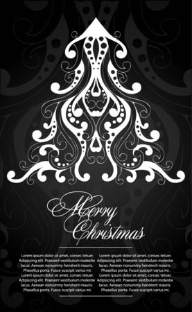 silhouette xmas treeのイラスト素材
