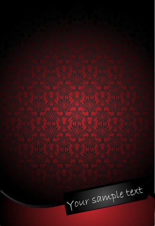vintage floral red  backgroundのイラスト素材