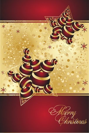 xmas gold illustration with  starのイラスト素材